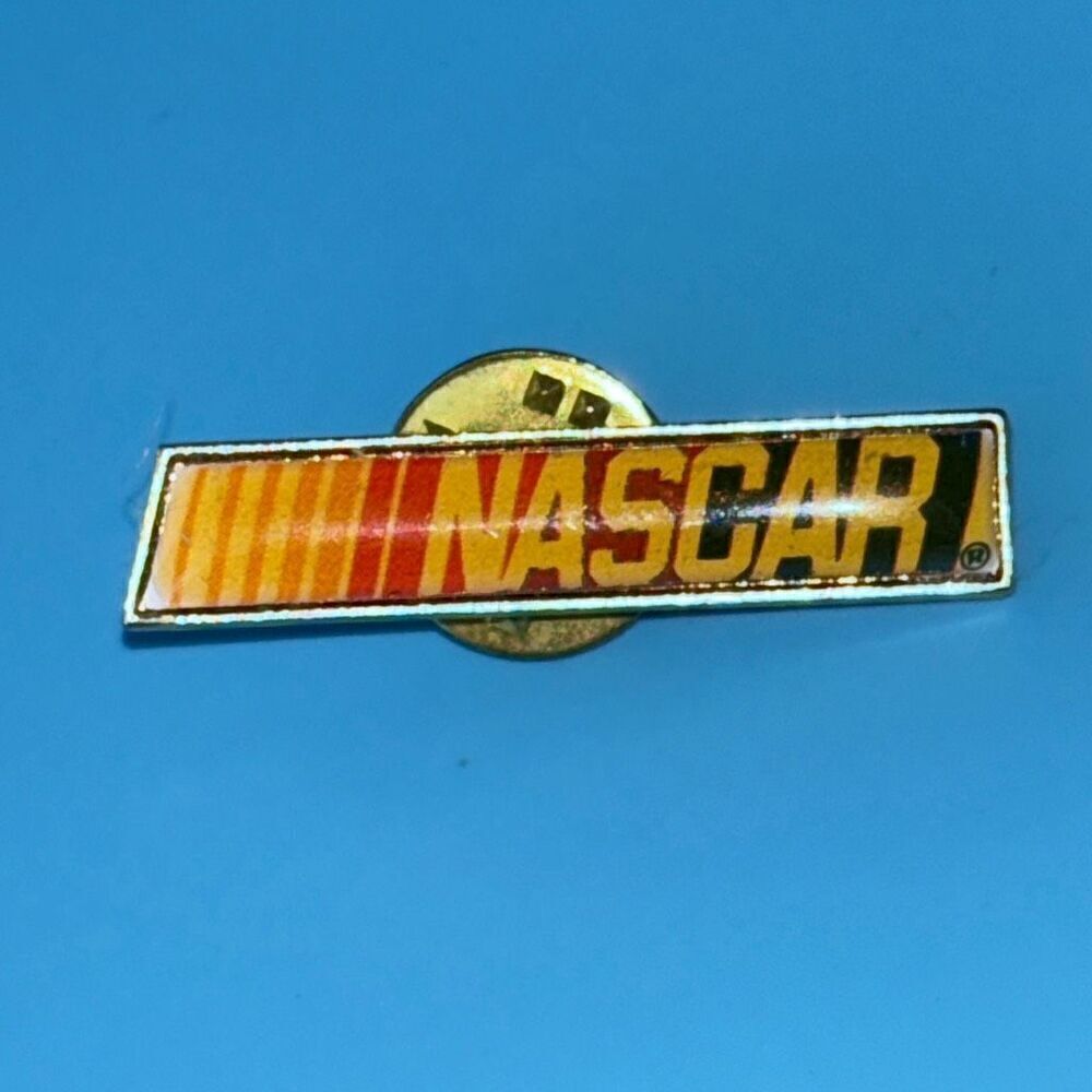 Vtg 90s NASCAR Enamel 1 1/4" Bar Logo Hat Pin Lapel